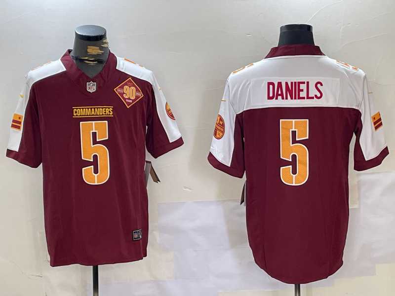 Men's Washington Commanders #5 Jayden Daniels Red Thanksgiving 2024 FUSE With 90th Vapor Limited Stitched Jersey Dzhi,We sell and wholesale Men's Washington Commanders #5 Jayden Daniels Red Thanksgiving 2024 FUSE With 90th Vapor Limited Stitched Jersey Dzhi on line form chian!